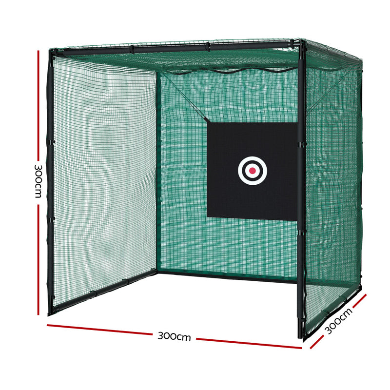 Everfit 3m Golf Practice Net Hitting Cage with Steel Frame Golf / Baseball Training