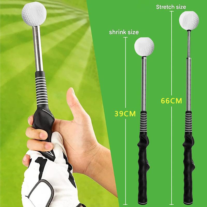 Red Pro Golf Swing Trainer - Extendable with Audible Click & Corrective Grip Aid